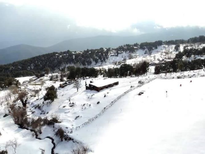 montagne à annaba sous la neige